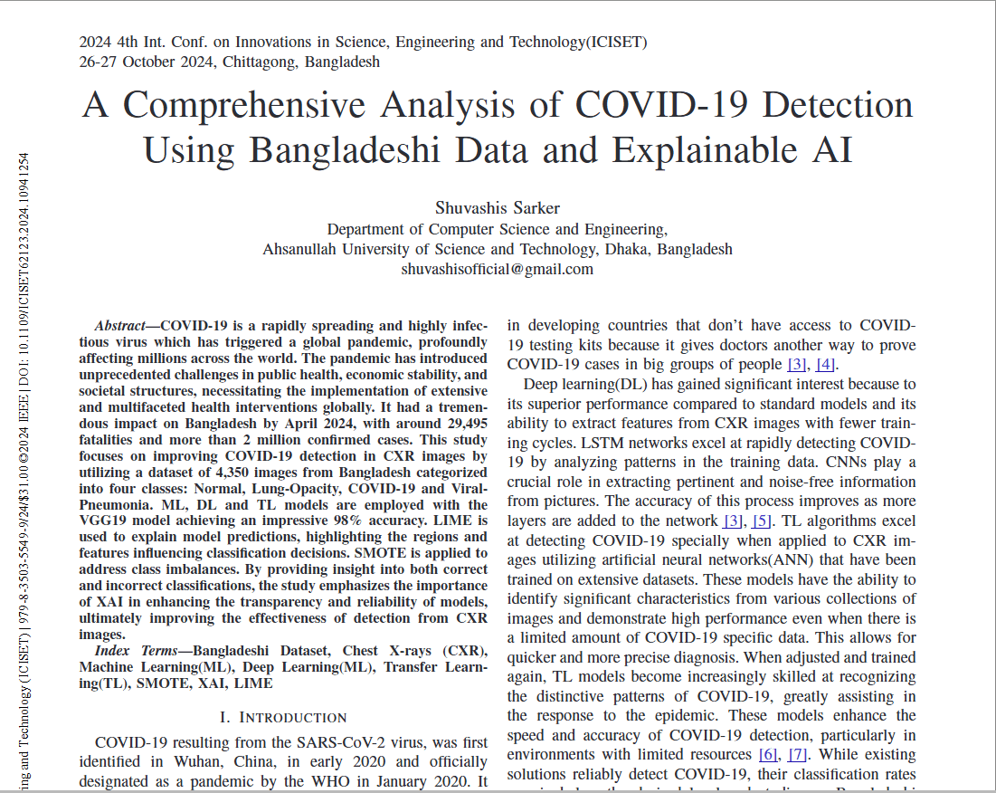 A Comprehensive Analysis of COVID-19 Detection Using Bangladeshi Data and Explainable AI