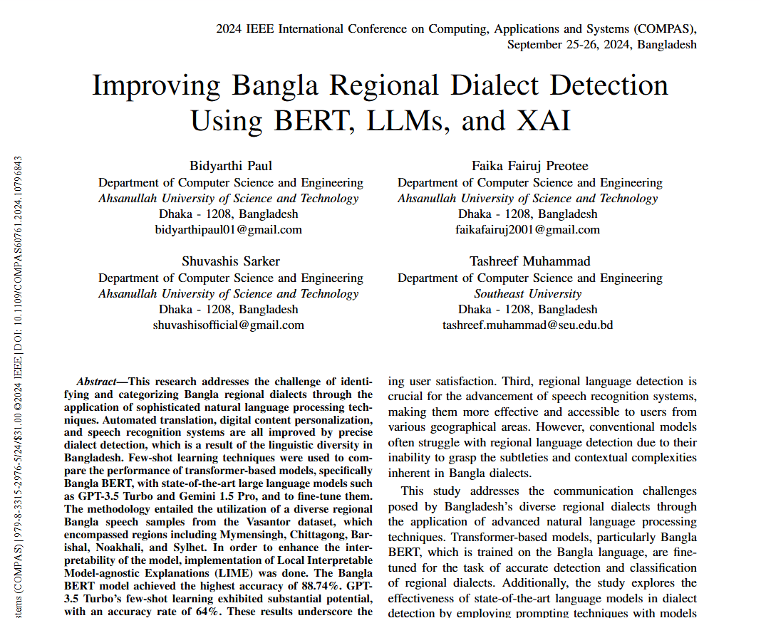 Improving Bangla Regional Dialect Detection Using BERT, LLMs, and XAI