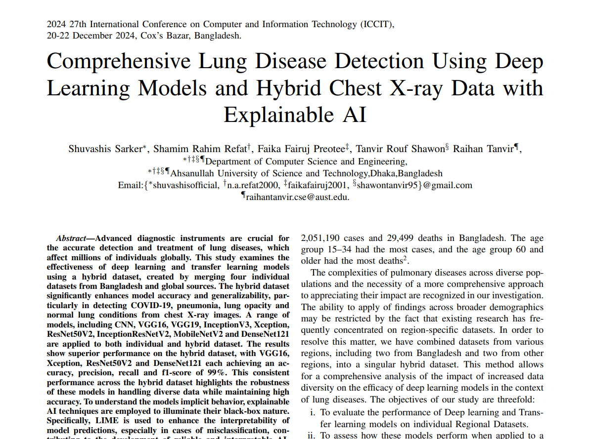 Comprehensive Lung Disease Detection Using Deep Learning Models and Hybrid Chest X-ray Data with Explainable AI
